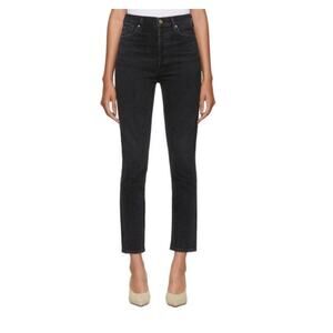 Goldsign Black The High Rise Slim Jeans in Used Black Size 26